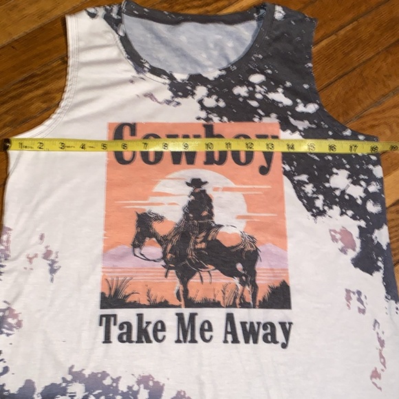 Graphic Cowboy Stylish Sleeveless Top - Picture 4 of 6